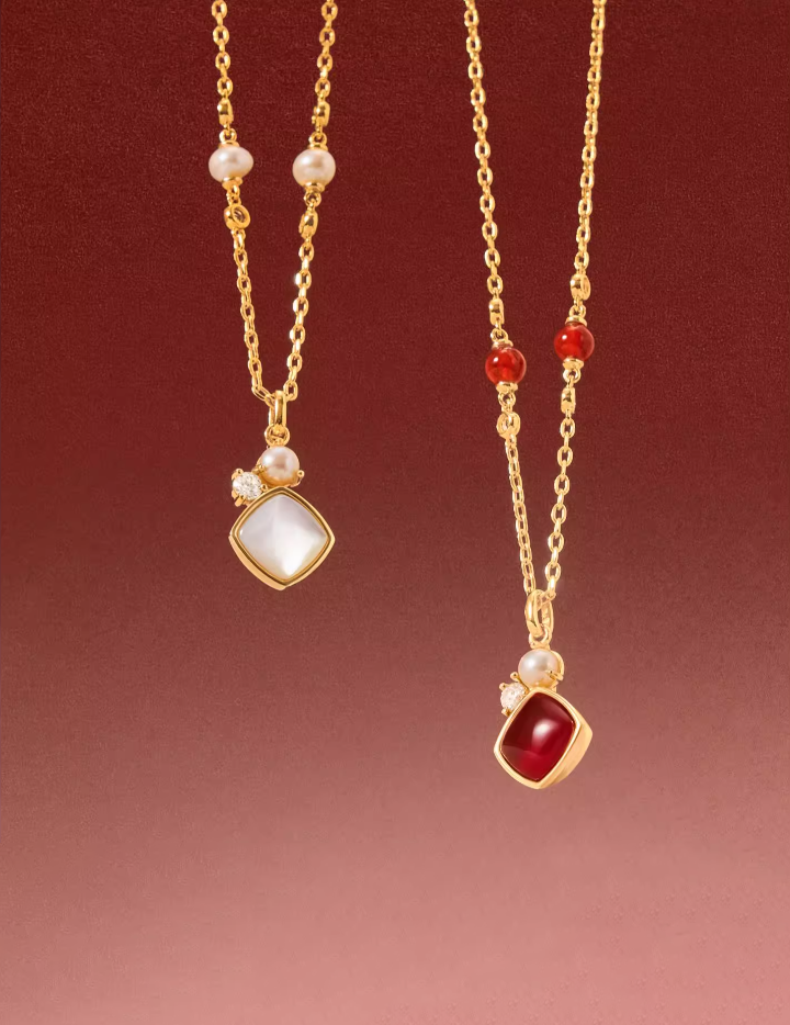 Amber Lollipop Natural Pearl Necklace - Winter 2024's Most Photogenic Jewelry