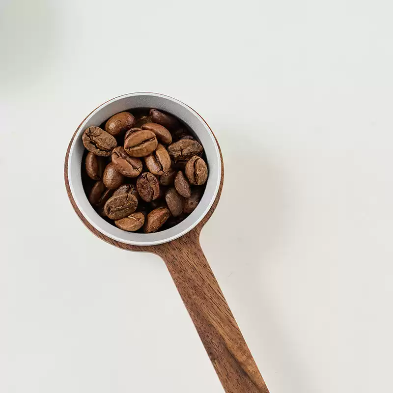 WPM WELHOME PRO Black Walnut & Metal Coffee Scoop - Precision Meets Japanese Minimalism