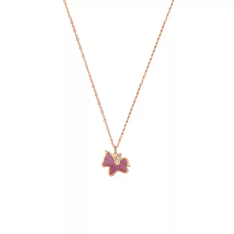 Oho Ou Unicorn Sterling Silver Necklace - Magical Elegance for Everyday Wear