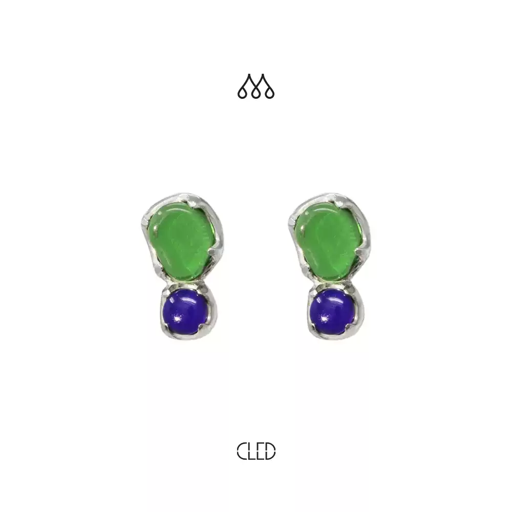 Alighieri Two-Tone Eco Gemstone Earrings - Where Sustainable Luxury Meets Artisan Craftsmanship
