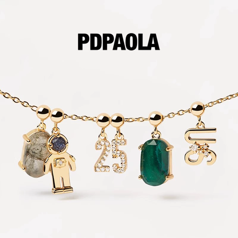 PDPAOLA Malachite Pendant Alphabet Necklace - Elegant & Versatile Jewelry