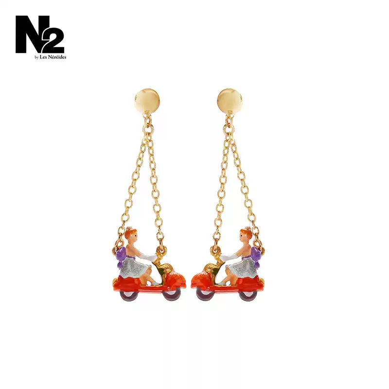 Les Néréides Pumpkin Carriage Earrings - Enchanting Fairytale Jewelry