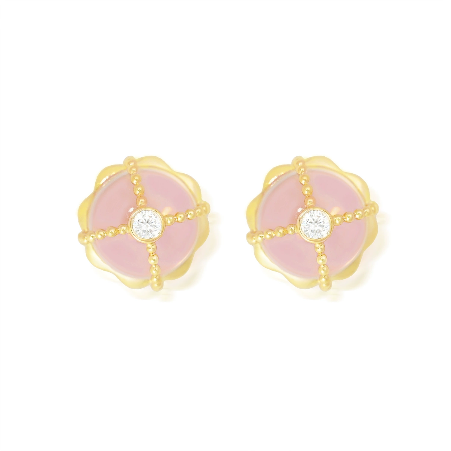 PinkyCandy Fondant Cake Stud Earrings - Whimsical 18K Gold Jewelry for Women