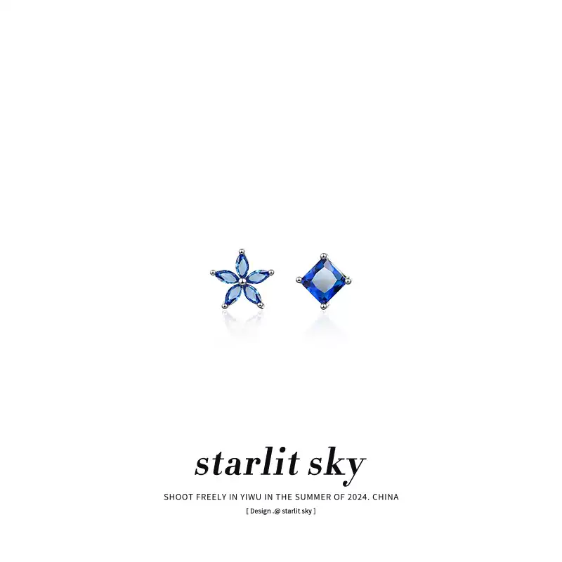 Blue Flower Stud Earrings - Sweet & Stylish Jewelry for Everyday Wear