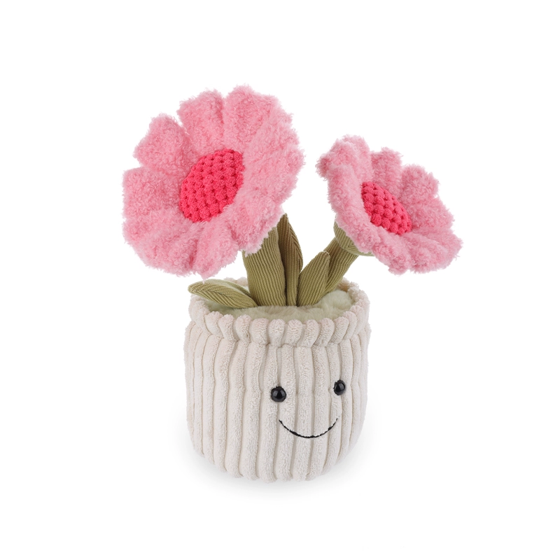 Apricot Lamb Sunflower Pot Plush Doll - Cheerful Floral Companion
