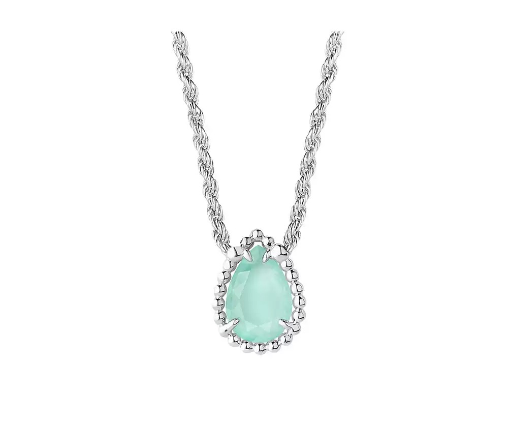 Boucheron Teardrop Blue-Green Chalcedony Pendant - Petite Luxury Jewelry