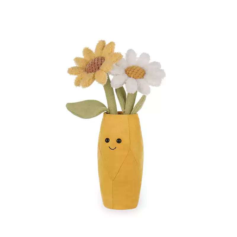 Daisy Vase Plush Doll - Charming Floral Stuffed Toy & Home Decor