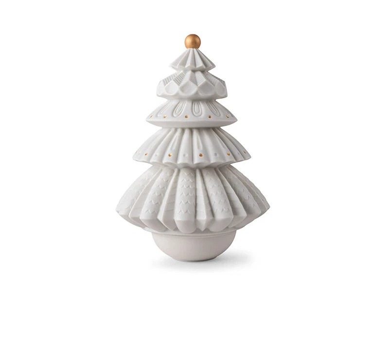 Lladró Christmas Tree Night Light - Elegant Ceramic Holiday Decor