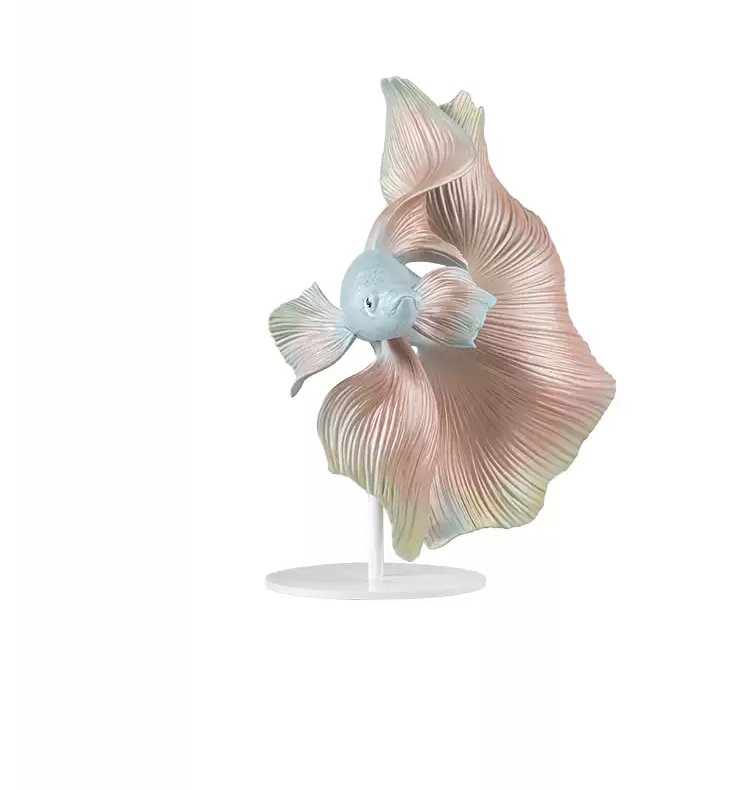 Lladró Siamese Fighting Fish Sculpture - Exquisite Handcrafted Ceramic Art Piece